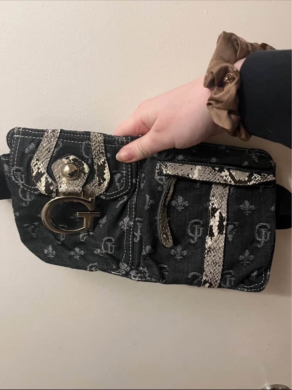 Vintage guess denim belt bag